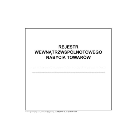 Rejestr wewnątrzwspólnotowego nabycia towaru