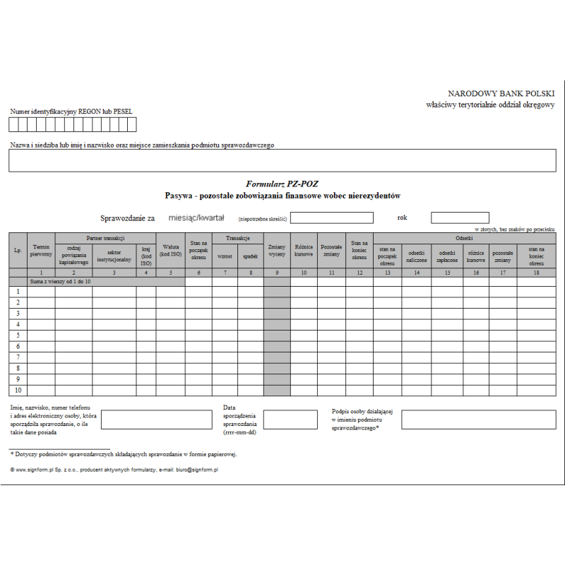 Formularz PZ-POZ