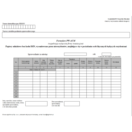 Formularz PW-AUM