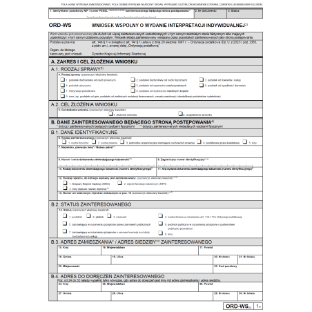 ORD-WS (5) Wniosek wspólny o wydanie interpretacji indywidualnej