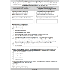 Formularz informacji przedstawianych przy ubieganiu się o pomoc De Minimis