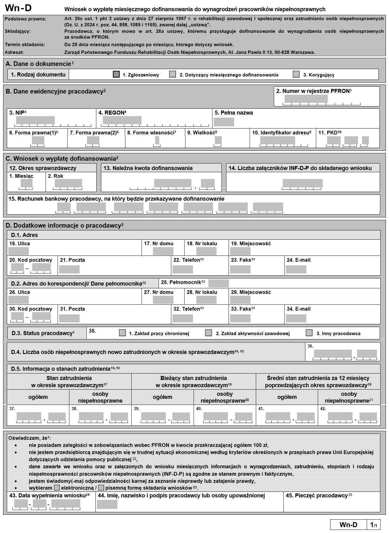 INF-D-P i Wn-D Nowe wersje wzorów formularzy