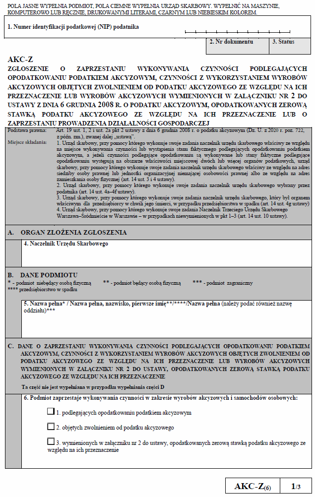 Aktualizacja formularzy: AKC-R, AKC-PR, AKC-Z