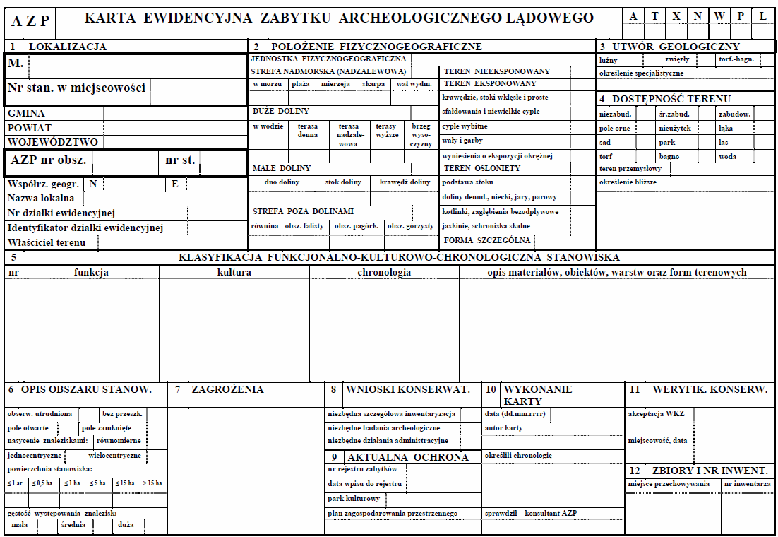 Karta ewidencyjna zabytku - Pobierz wzory formularzy