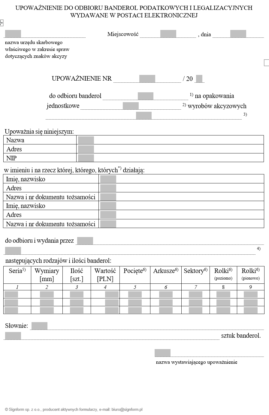 Wzory w sprawie oznaczania wyrobów akcyzowych znakami akcyzy