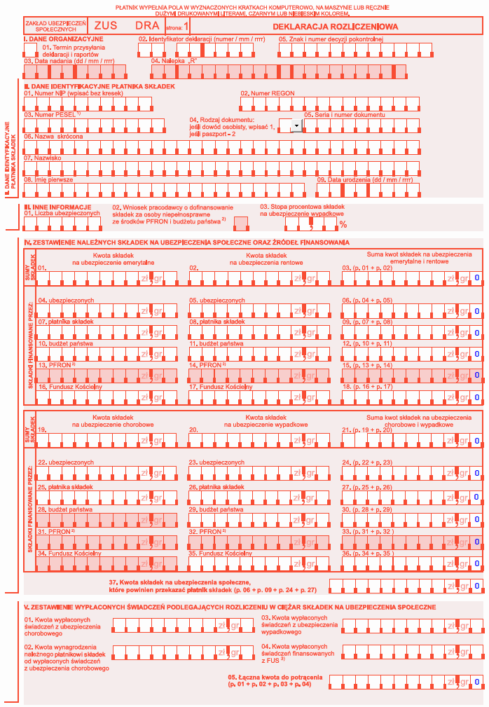 Wzory zgłoszeń do ubezpieczeń społecznych i ubezpieczenia zdrowotnego, imiennych raportów miesięcznych - Formularze ZUS